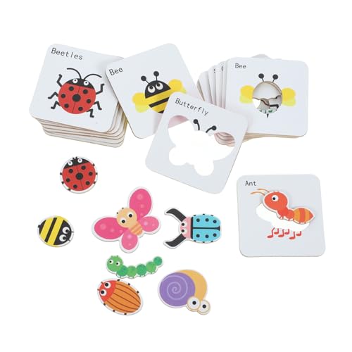 Beaupretty Papier Puzzle für Tiermotiven Pädagogisches Zuordnungsspielzeug aus Sicherem Papier Fördert Hand Auge Koordination und Frühe Gehirnentwicklung Farbenfroh für Kleinkinder von Beaupretty