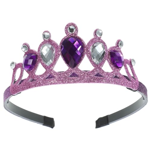 Beaupretty Partykrone Strass-Prinzessin-Diademe Haarbänder Cosplay-Kopfschmuck Anziehzubehör Für Mädchen Lila von Beaupretty