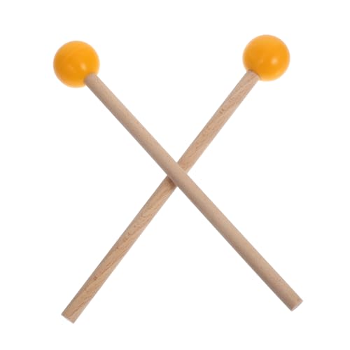 Beaupretty Percussion Mallets Holz Drumsticks mit Gummikopf Ergonomisch Komfortabel Vielseitig Einsetzbar für Xylophon Marimba Glockenspiel Orff Instrumente Lang von Beaupretty