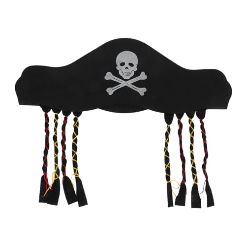 Beaupretty Piratenhut mit Zöpfen für Erwachsene und Verstellbarer Piraten Cosplay Hut mit Kunsthaaren für Authentische Kostüme für Halloween und Karneval von Beaupretty