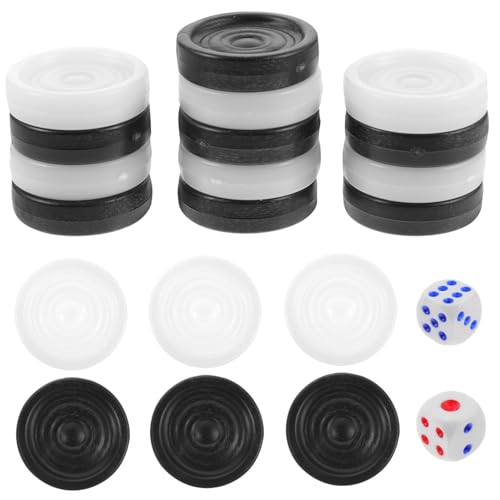 Beaupretty Plastik Schach Dame Spielsteine Leicht Tragbar Langlebig Schwarz weiß Kunststoff Ersatzspielsteine für Brettspiele für Reisen und Lernspielzeug von Beaupretty