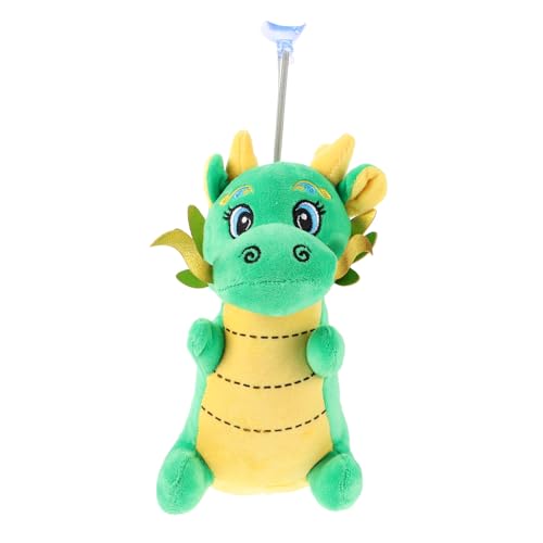 Beaupretty Plüsch Drache Figur Grün mit Saugnapf und Aufhängung Weiches Kuscheltier mit Lebendigem Gesichtsausdruck Chinesisches Neujahrs-Maskottchen Dekoratives Stofftier für Festliche von Beaupretty