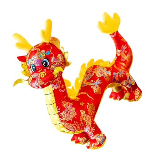 Beaupretty Plüsch Drache Rotes Drachen Maskottchen Stofftier Chinesisches Neujahr Deko Glücksbringer Kuscheltier für Zuhause Auto Party von Beaupretty