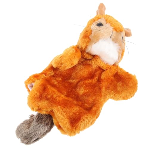 Beaupretty Plüsch Eichhörnchen Handpuppe Kuscheltier zum Geschichten Erzählen für Pädagogisches Rollenspiel für Jungen und Mädchen Weiches Tier Handpuppen von Beaupretty