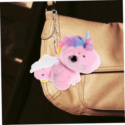 Beaupretty Plüsch Einhorn Anhänger mit Wedelndem Bunter Cartoon Schlüsselanhänger Weiches Kuscheltier Deko für Taschen Rucksack für Frauen von Beaupretty