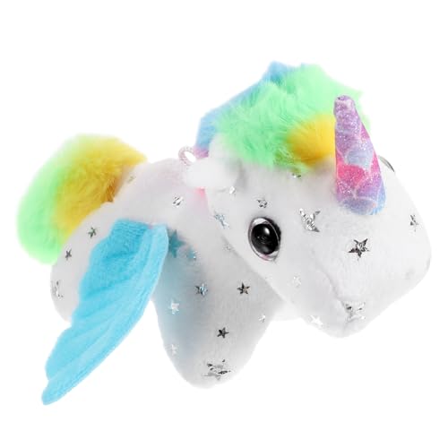 Beaupretty Plüsch Einhorn Schlüsselanhänger mit Wedelndem Kleines Kuscheltier als Taschenanhänger Handliche für Damen und Herren Farbenfrohes Stofftier als und Dekoration von Beaupretty