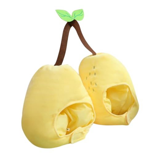 Beaupretty Plüsch Frucht Kopfbedeckung Lustige Birnenmütze Doppel-kopf Kostüm Cosplay Headgear für Leichtes Party Foto Requisiten Wiederverwendbar für Halloween Weihnachten Karneval von Beaupretty