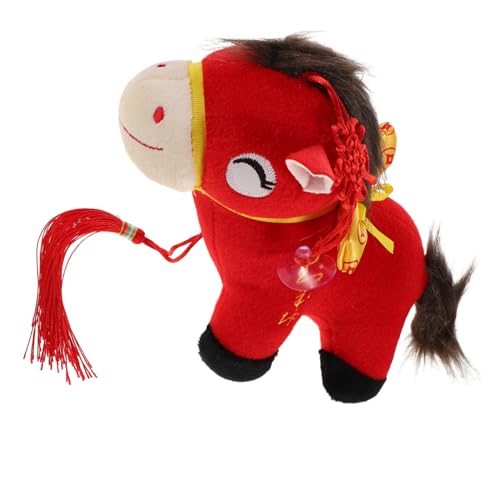 Beaupretty Plüsch Pferd Figur Jahr des Pferdes Glücksbringer Kleine Leicht Tragbar Vielseitige Chinesische Neujahrsdekoration für Zuhause Büro von Beaupretty