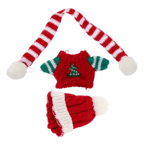 Beaupretty Plüsch Puppe Winteroutfit mit Weichem Wollgarn Strickpullover Mütze und Schal Festliche Bekleidung für Kuscheltiere Spiel und Deko zu Feiertagen von Beaupretty