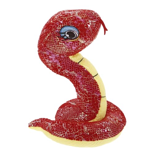 Beaupretty Plüsch Schlange Rotes Schlangenjahr Maskottchen Kuscheltier Realistisches Leichtes Stofftier für Partydekoration Halloween Hawaii und Dschungel Motto Lustiges Scherzspielzeug von Beaupretty