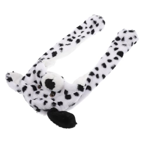Beaupretty Plüsch Tiermütze mit Beweglichen Ohren Lustige Dalmatian Mütze für Erwachsene Weiche und Warme Beanie mit Langen Ohrstraps für Winter Interaktive Kopfbedeckung für Cosplay und Beaupretty Plüsch Tiermütze mit Beweglichen Ohren Lustige Dalmatian Mütze für Erwachsene Weiche und Warme Beanie mit Langen Ohrstraps für Winter Interaktive Kopfbedeckung für Cosplay und von Beaupretty