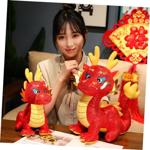 Beaupretty Plüschdrache Stofftier Chinesisches Drachenkuscheltier als Glücksbringer Weiches Drachen Dekoratives Maskottchen für Neujahr für Familie und Freunde von Beaupretty