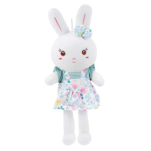 Beaupretty Plüschhase mit Grünem Blumenkleid Kuscheliges Hasen Dekorationsspielzeug für Sicher Geruchlos Vielseitig Verwendbar als Schlaf und Wohnaccessoire Niedliches für Frühling von Beaupretty