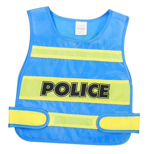 Beaupretty Polizei Weste Cosplay Kostüm Rollenspiel Polizei Weste mit Detailreichem Design für Jungen und Mädchen Bequemes Material Realistisches Polizeikostüm für Fasching und Mottoparty von Beaupretty