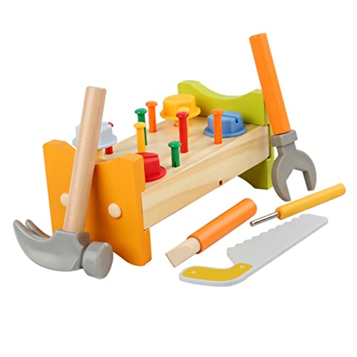 Beaupretty Pounding Peg Workbench mit Hammer Lernspielzeug Holz für Fördert Motorik und Räumliches Geeignet für Drinnen Kindergarten von Beaupretty
