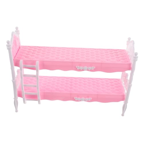 Beaupretty Prinzessinnen Puppen Etagenbett Modell für Mädchen Interaktives Miniatur Puppenhaus Zubehör für Kreatives und Pinke Farbvariante von Beaupretty