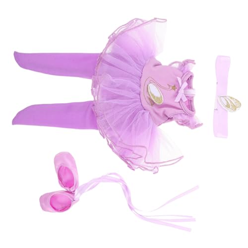 Beaupretty Puppen Ballettkleid Set mit Schuhe und Haarband Prinzessin Tanzkostüm für Mädchen zum Verkleiden Detailreiches Ballerina Outfit für Puppen für Kreatives Rollenspiel von Beaupretty