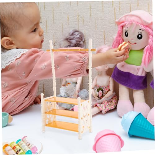Beaupretty Puppen Kleiderständer mit Kleiderbügeln Großer Stauraum für Puppenkleidung Vielseitiges Aufbewahrungsregal für Puppen Outfits Kindgerechtes Robustes Zubehör für Fantasievolles von Beaupretty
