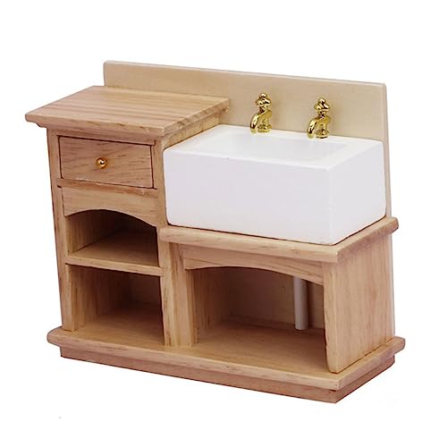 Beaupretty Puppenhaus Dekoration Realistische Simulation Waschtisch für Dolly House Langlebiges Mini Möbel Zubehör von Beaupretty