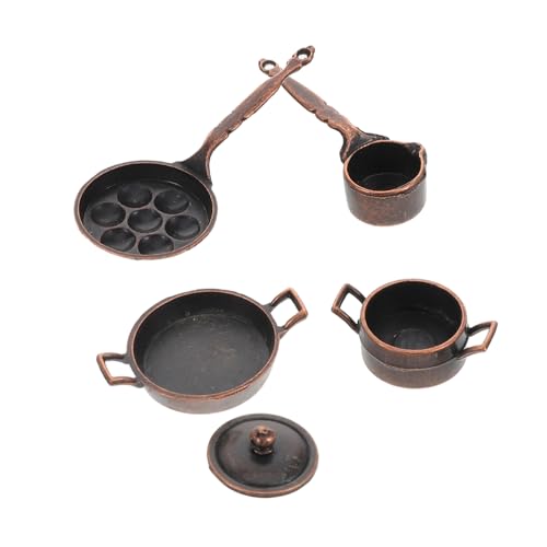 Beaupretty Puppenhaus Küchenset Miniatur Metall Kochgeschirr DIY Zubehör Set Realistisches Gealtertes Design für Detaillierte Kreative Puppenstuben Küchen Dekoration von Beaupretty