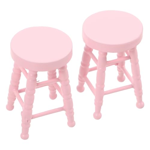 Beaupretty Puppenhaus Miniatur Hoher Hocker: Holzmaterial für realistische Mikro 1:12 Szene Hocker Setup Mini Möbel Ornament für Handwerk von Beaupretty