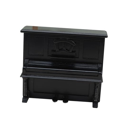 Beaupretty Puppenhaus Miniatur Klavier Modell Retro Mini Piano für Dollhouse Dekoration Schwarzes Miniatur Upright Piano für Puppenhaus Zubehör und Fotografie von Beaupretty