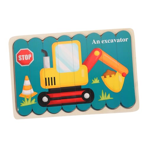 Beaupretty Puzzle aus Holz Doppelseitiges Lernspielzeug mit Verkehrs und Polizeimotiven Fördert Farben Form und Zuordnungserkennung Handliches Steckspielzeug für Vorschulkinder Ab Jahren von Beaupretty