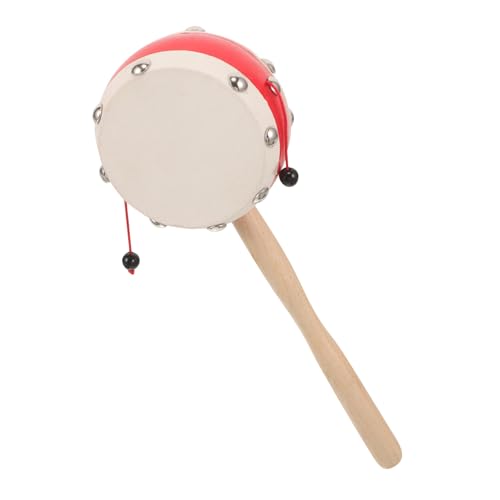 Beaupretty Rassel Trommel Traditionelles Musikinstrument für Handgehaltenes Koordination und Musikverständnis Sicheres und Nachhaltiges Material für Neugeborene und Kleinkinder von Beaupretty