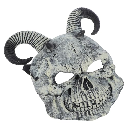 Beaupretty Realistische Dämonenmaske mit Hörnern für Halloween Cosplay Partys Authentisches Accessoire mit Lebensechten Details für Erschreckende Auftritte von Beaupretty