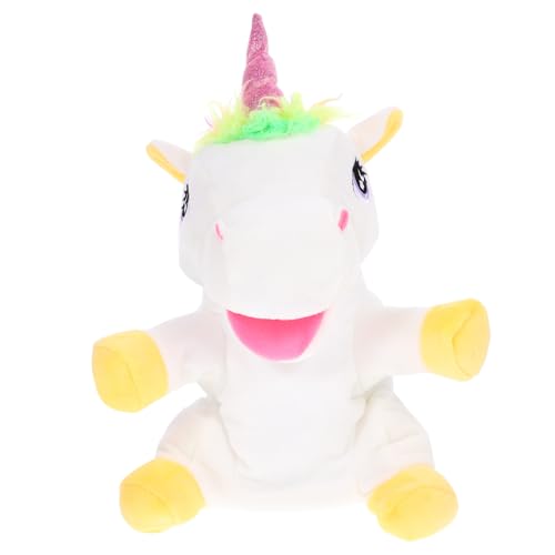 Beaupretty Realistische Einhorn Handpuppe aus Weichem Plüsch Interaktive Tier Handpuppe für Fördert Kreativität und Sprachentwicklung Storytelling Buntes Cartoon Design von Beaupretty