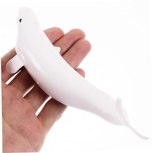 Beaupretty Realistische Kleine Weiße Wal Figur Simulation Meerestier Modell Pädagogisches für Dekorative Tierfigur für Schreibtisch und Garten Leicht und Detailgetreu von Beaupretty