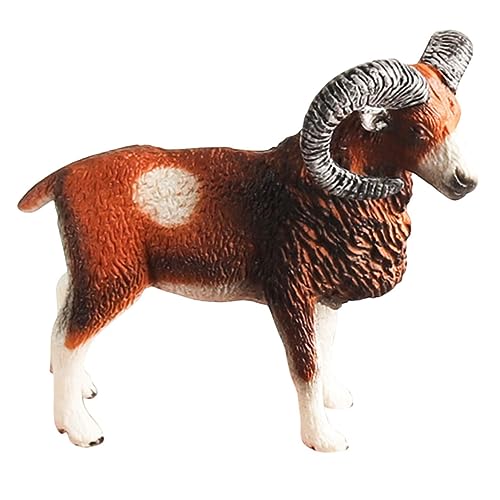Beaupretty Realistische Mouflon Figur aus Kunststoff Detailgetreues Wildtier Modell Pädagogisches Schaf für Naturgetreue Tierfigur als Wohn und Gartendeko Fördert Tiererkennung und von Beaupretty