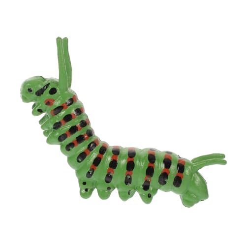 Beaupretty Realistische Simulation Raupenmodell Lebensechte Grüne Raupenfigur Pädagogisches Insekten lernspielzeug für Dekoratives Gartenspielzeug und Scherzartikel von Beaupretty