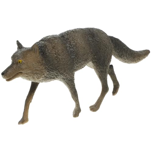 Beaupretty Realistische Simulation Wolf Figur Kunststoff Wildtier Modell für Jungen Mädchen Dekorative Miniatur Wolf Skulptur für Zimmer und Lernspielzeug von Beaupretty