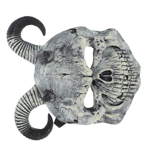 Beaupretty Realistische Ziegenschädel Maske mit Ramshörnern für Halloween Gruselige Kostüm Maske Tierkopf Verkleidung Party für Erwachsene von Beaupretty