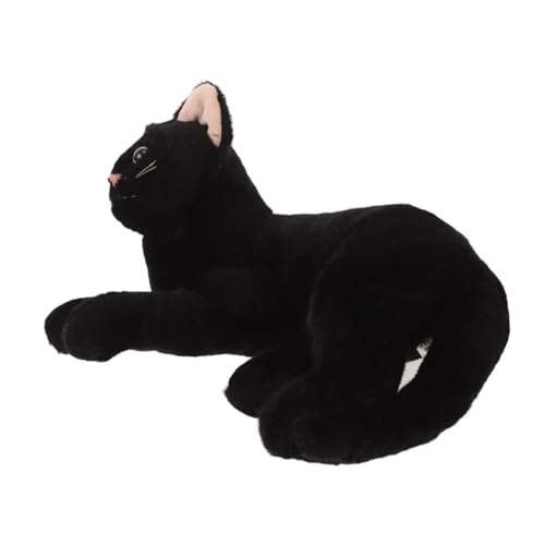Beaupretty Realistisches Schwarzes Plüschtier Katze Weiches Kuscheltier Kätzchen mit Detailgetreuem Design Vielseitig als Kissen und Dekoration für Halloween Party und Kinderzimmer von Beaupretty