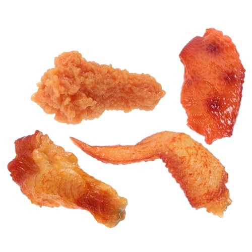 Beaupretty Realistisches Teiliges PVC Fake Food mit Gefälschten Hähnchenschenkeln und Kleinen Hühnerflügeln Lebensechte Nachbildung für Dekoration Fotografie Party und Unterrichtsmodell von Beaupretty
