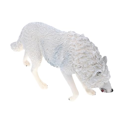Beaupretty Realistisches Wolf Ornament aus Abs Kleines Wildtier Modell für Detailreiche Wildlife Figurine als Pädagogisches für Zuhause Garten und Schreibtisch Robustes Wolfsspielzeug von Beaupretty