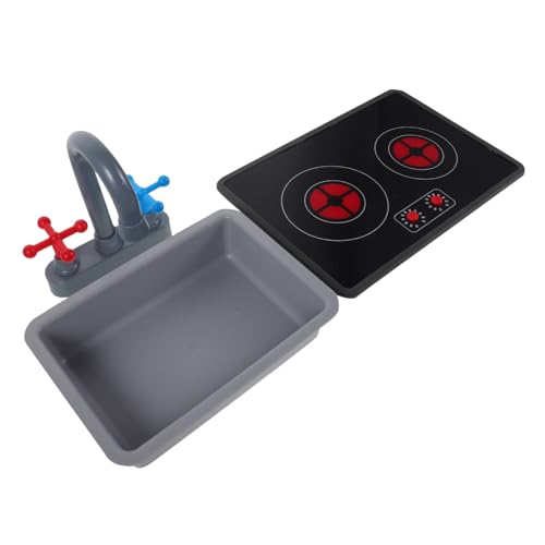 Beaupretty Realistisches mit Wasserhahn Spüle und Induktionsherd für Fördert Kreativität und Feinmotorik Beim Rollenspiel mit Licht und Soundeffekten von Beaupretty