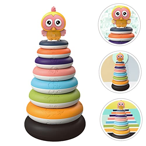 Beaupretty Regenbogen Stapelturm für Ab Jahren Pädagogisches Lernspielzeug Hand Augen Koordination und Farberkennung Sicheres und Ergonomisches Design für Langfristigen Spielspaß von Beaupretty