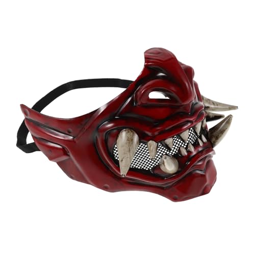 Beaupretty Rote Japanische Samurai Maske mit Dämonenmotiv Leichte für Männer Komfortabel und Detailreich für Halloween Karneval Cosplay und Kostümpartys Beaupretty Rote Japanische Samurai Maske mit Dämonenmotiv Leichte für Männer Komfortabel und Detailreich für Halloween Karneval Cosplay und Kostümpartys von Beaupretty