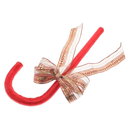 Beaupretty Rotes Cosplay Gehstock mit Schleifenakzent Plastik Dekostock für Damen Theater Requisit Spiel Krücke Weihnachts und Accessoire Modischer Stock für Kostüme von Beaupretty