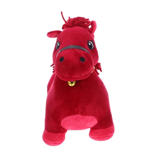 Beaupretty Rotes Plüschpferd Weiches Kuscheliges Stofftier als Chinesisches Tierkreiszeichen Glücksbringer und Dekorative Spielfigur für Neujahrsfeier von Beaupretty