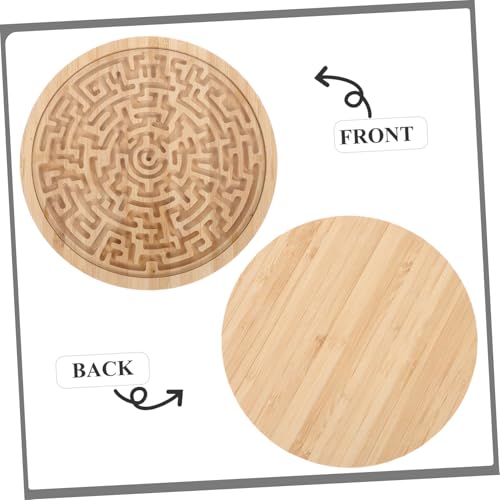 Beaupretty Rundes Holz Labyrinth für Langlebiges Balancespiel Tragbares Denkspiel Räumlichem und Logiktraining Teilig von Beaupretty