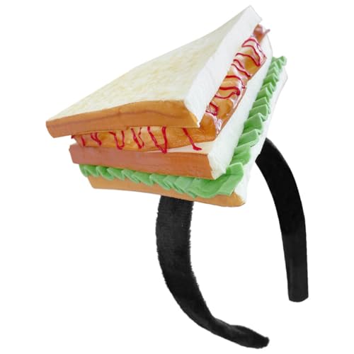 Beaupretty Sandwich-Stirnband Neuheiten Haarreifen In Sandwich-Form Mini-Food-Kopfbedeckung Lustiges Food-Party-Kostüm-Haarband Für Osterkostüm-Partyzubehör von Beaupretty