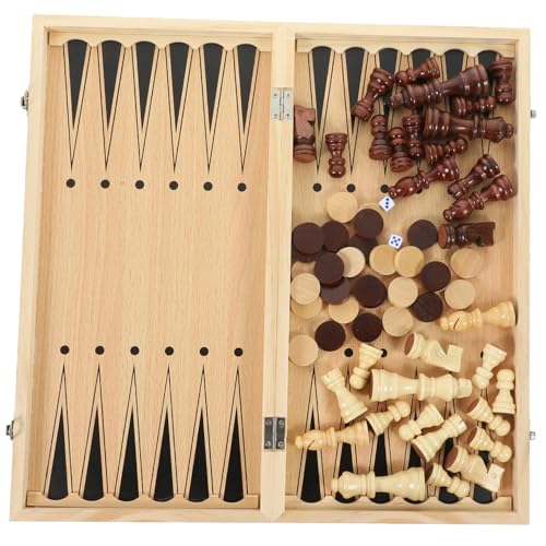 Beaupretty Schachspiel Faltbares Tragbares Schachbrett für Erwachsene Hochwertige Holzschachfiguren für Spieleabende Reisen und von Beaupretty