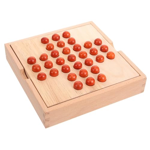 Beaupretty Schachspiel aus Holz Tragbares Miniatur Schachbrett Robustes Denkspielzeug für Jungen und Mädchen Kreatives Lernspielzeug für Drinnen und Unterwegs Langlebiges Material von Beaupretty