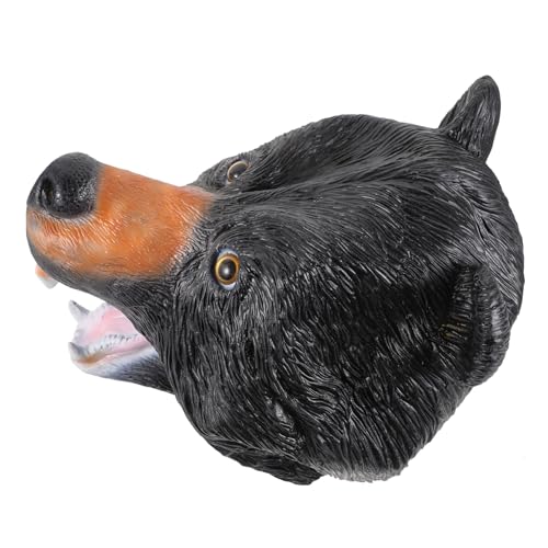 Beaupretty Schwarze Bärenmaske aus Weichem Realistisch und Bequem Halloween Cosplay Tierkostüm Leichte Vollkopfmaske für Karneval Party und Mottopartys Geeignet für Lange Tragezeit von Beaupretty