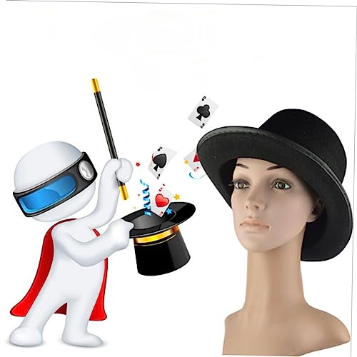 Beaupretty Schwarzer Hut für Kostümpartys Filzhut für Herren Klassisches Accessoire für Maskeraden Events Magischer Look für Erwachsene für Fasching Festivals von Beaupretty