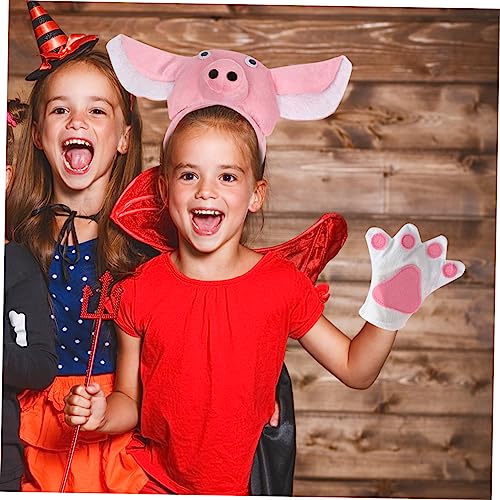 Beaupretty Schwein Kostüm Teilig mit Tüllrock Haarreif Handschuhe und Halloween Cosplay Outfit für Mädchen Bequemes Material Einfach Anzuziehen Reinigen von Beaupretty